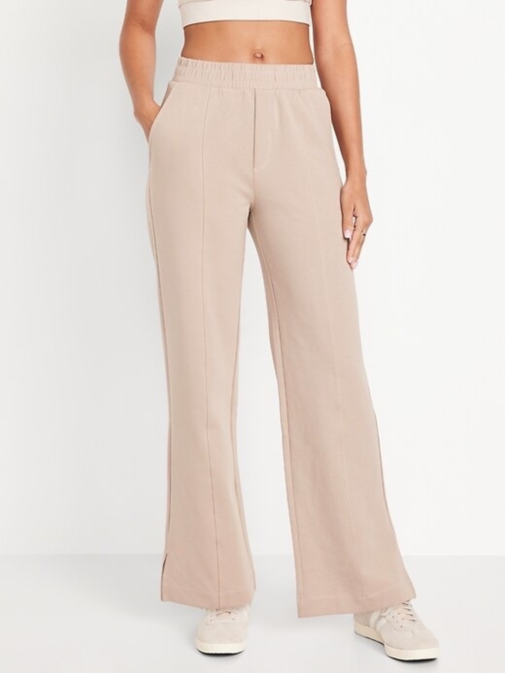 NWT! Old Navy High-Waisted Dynamic Fleece Trouser Sweatpants Wide Leg - Small 👟